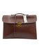Hermes Brown Leather Top Handle Briefcase Brown