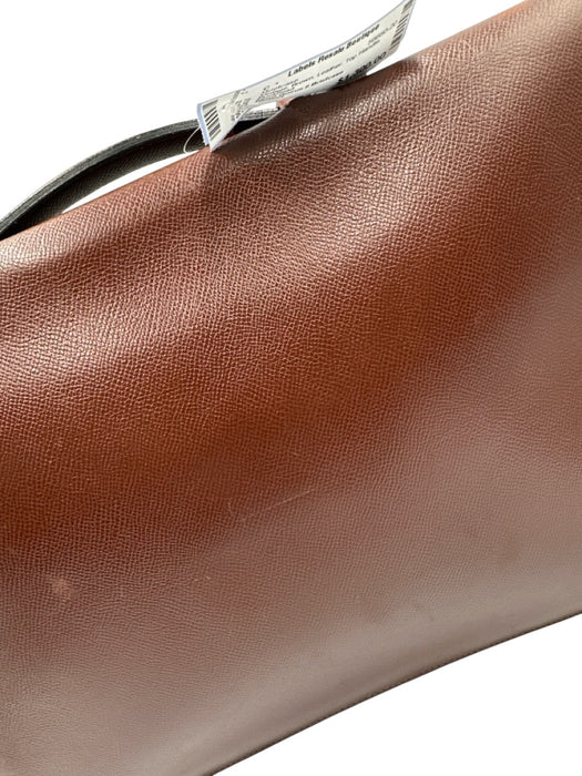Hermes Brown Leather Top Handle Briefcase Brown
