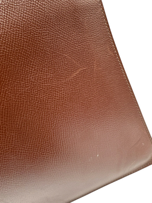 Hermes Brown Leather Top Handle Briefcase Brown