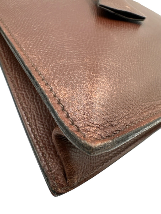 Hermes Brown Leather Top Handle Briefcase Brown