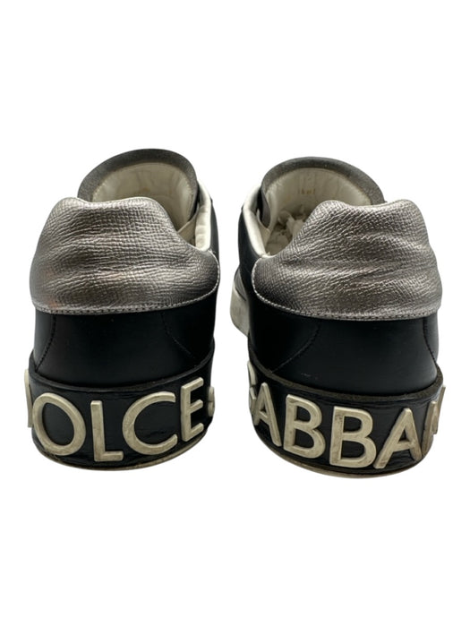 Dolce & Gabbana Shoe Size 9 AS IS Black & White Leather Solid Sneaker Shoes Black & White / 9