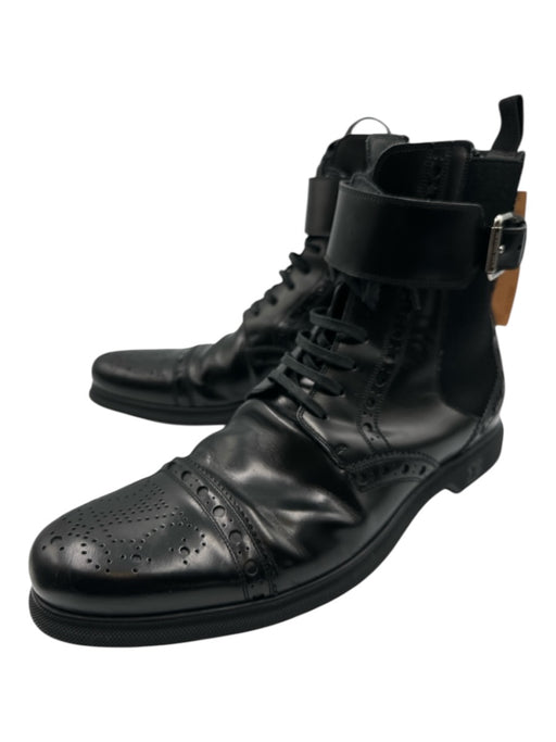 Louis Vuitton Shoe Size 8.5 As Is - Creasing Black Leather Broguing Dress Shoes Black / 8.5