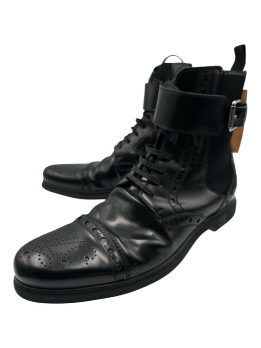 Louis Vuitton Shoe Size 8.5 As Is - Creasing Black Leather Broguing Dress Shoes Black / 8.5