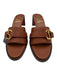 Christian Louboutin Shoe Size 38.5 Brown Leather Logo Mule Block Heel Sandals Brown / 38.5