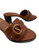 Christian Louboutin Shoe Size 38.5 Brown Leather Logo Mule Block Heel Sandals Brown / 38.5