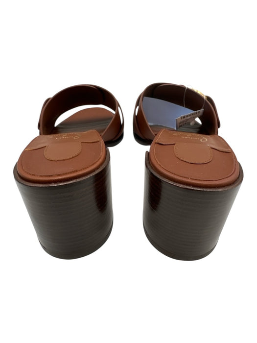 Christian Louboutin Shoe Size 38.5 Brown Leather Logo Mule Block Heel Sandals Brown / 38.5