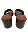 Christian Louboutin Shoe Size 38.5 Brown Leather Logo Mule Block Heel Sandals Brown / 38.5