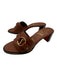 Christian Louboutin Shoe Size 38.5 Brown Leather Logo Mule Block Heel Sandals Brown / 38.5