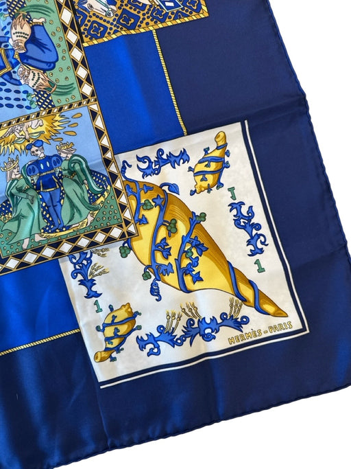Hermes Blue & Yellow Silk Abstract scarf Blue & Yellow / 90