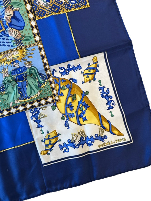 Hermes Blue & Yellow Silk Abstract scarf Blue & Yellow / 90