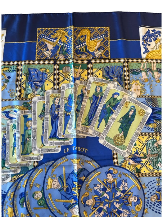 Hermes Blue & Yellow Silk Abstract scarf Blue & Yellow / 90