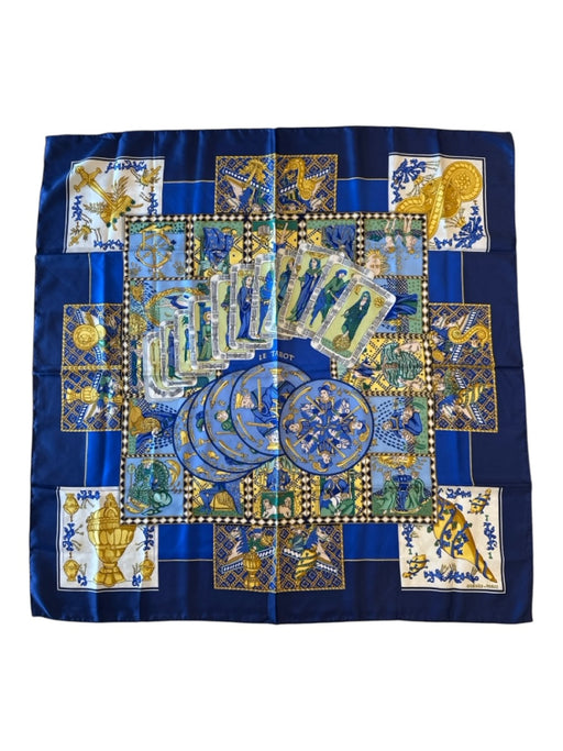 Hermes Blue & Yellow Silk Abstract scarf Blue & Yellow / 90