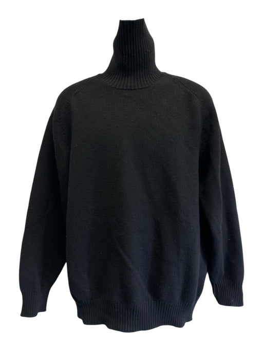 Brunello Cucinelli Size L Black Wool Solid Turtleneck Men's Sweater Black / L