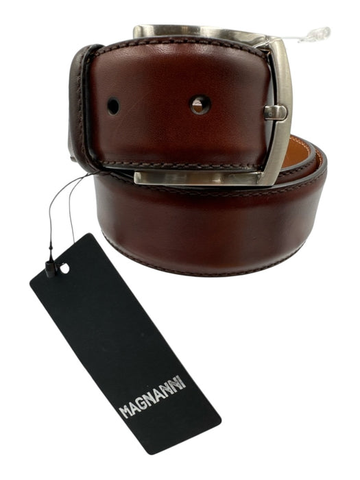 Magnanni NWT Brown Leather Solid Men's Belt Brown