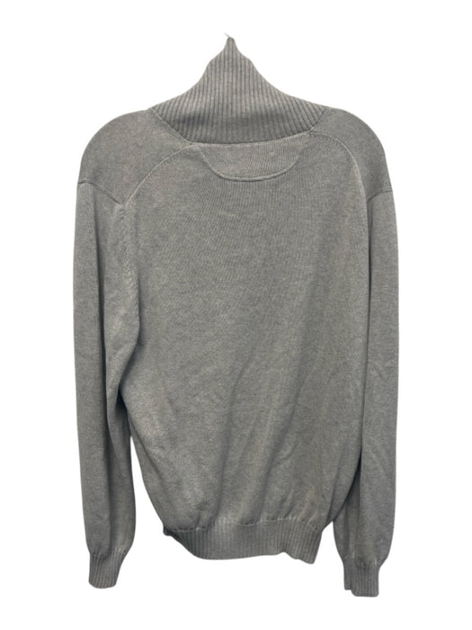 Brunello Cucinelli Size Est M Gray Cotton Solid Shawl Men's Sweater Gray / Est M
