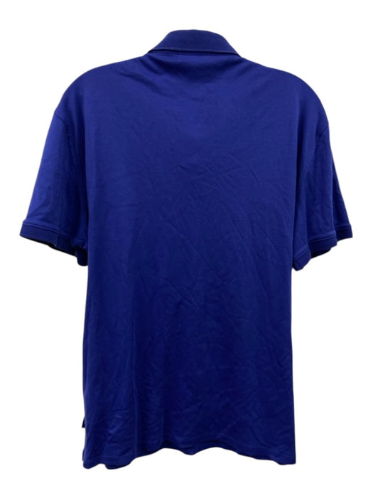 Armani Size XXL Blue Cotton Blend Solid Polo Men's Short Sleeve Blue / XXL