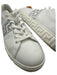 Versace Shoe Size 42 White & Silver Leather Solid Sneaker Men's Shoes White & Silver / 42