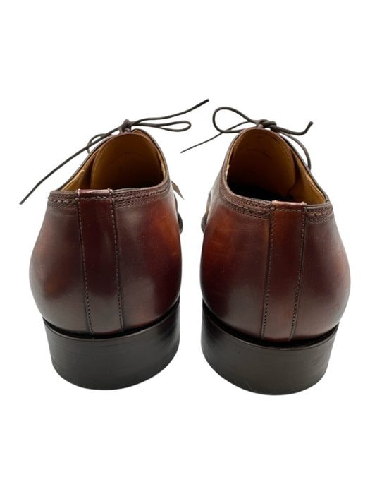 Magnanni Shoe Size 42 Brown Leather Solid Lace Up Dress Men's Shoes Brown / 42