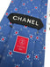 Chanel AS IS - Stained Blue & Red Print Silk Monogram Tie Blue & Red Print