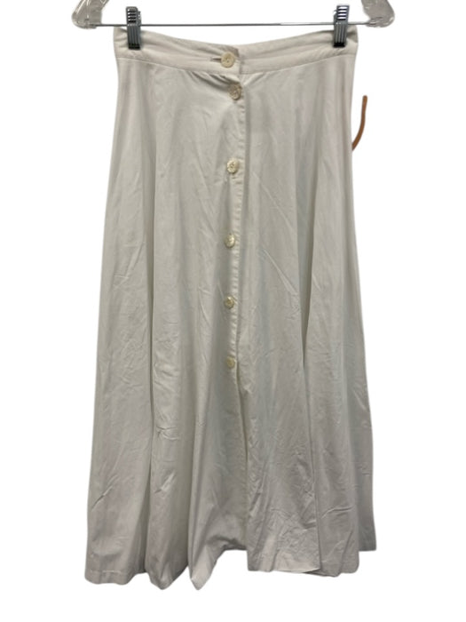 Kenzo Size 2 White Cotton Blend Ruffle Trim Below the Knee Top & Skirt Skirt Set White / 2
