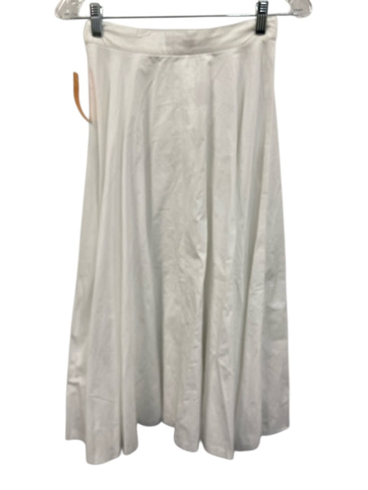 Kenzo Size 2 White Cotton Blend Ruffle Trim Below the Knee Top & Skirt Skirt Set White / 2