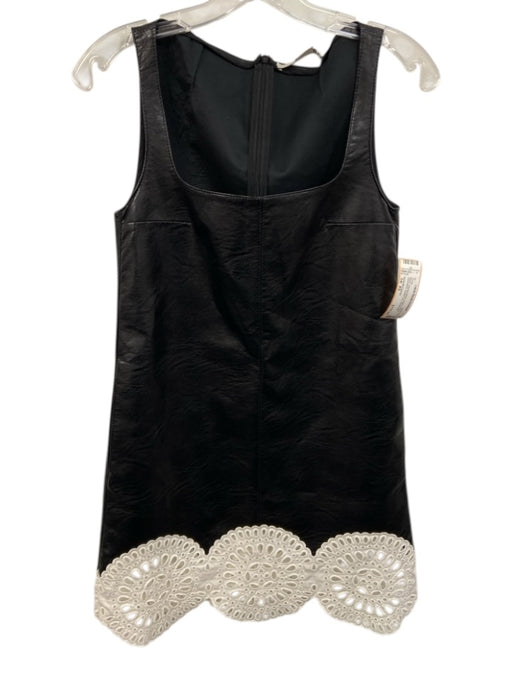 Stella McCartney Size 34/  XS Black Viscose Blend Vegan Leather Sleeveless Dress Black / 34/  XS