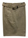 Prada Sport Size 36 Khaki Cotton Blend Back Zip Belted Pencil Skirt Khaki / 36