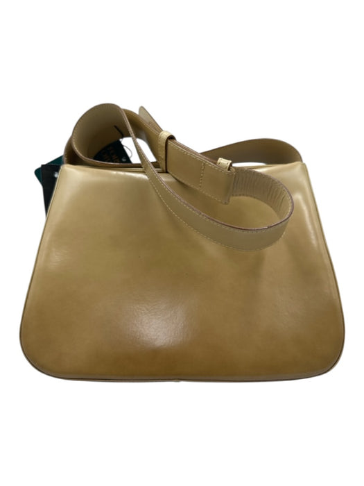 Salvatore Ferragamo Beige Patent Leather Ombre Clasp Shoulder Bag Bag Beige / S