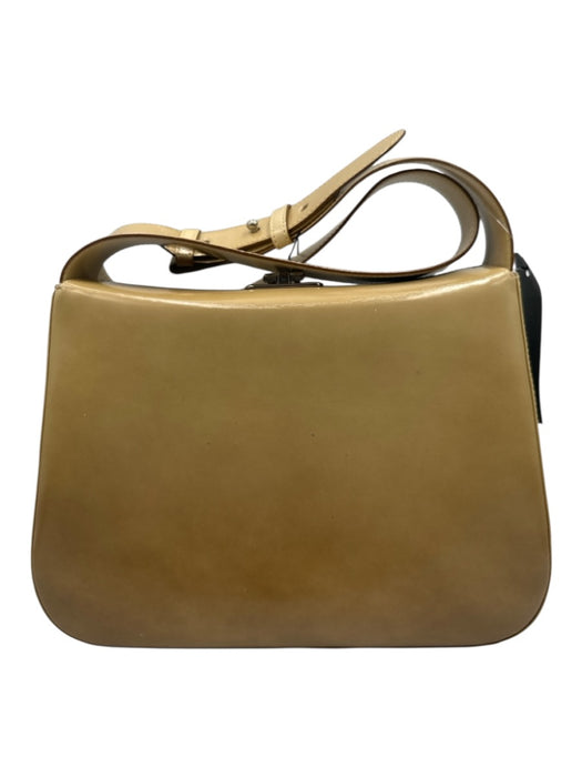 Salvatore Ferragamo Beige Patent Leather Ombre Clasp Shoulder Bag Bag Beige / S