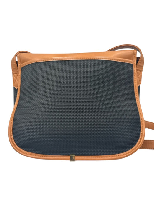 Yves Saint Laurent Brown & Black Coated Canvas & Leather Magnetic Flap Woven Bag Brown & Black / S