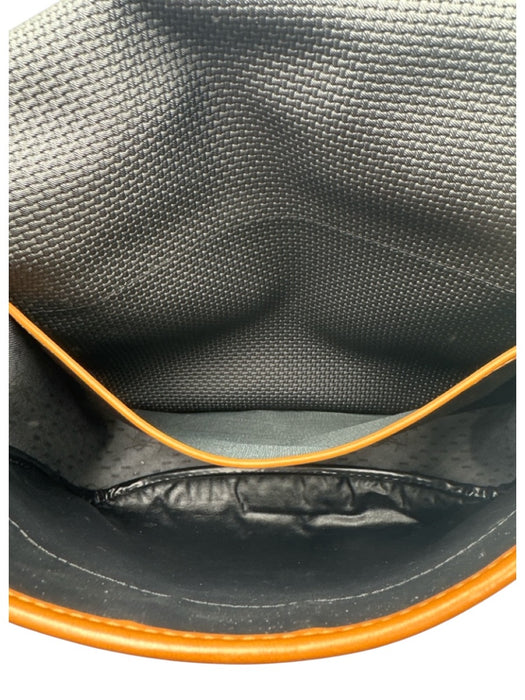 Yves Saint Laurent Brown & Black Coated Canvas & Leather Magnetic Flap Woven Bag Brown & Black / S