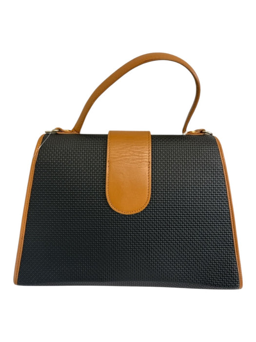 Yves Saint Laurent Black & Brown Coated Canvas & Leather Magnetic Flap Bag Black & Brown / S
