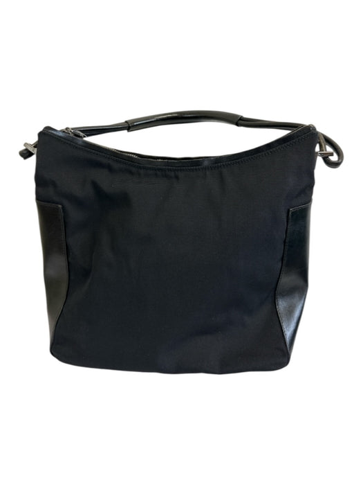 Gucci Black Nylon & Leather Zip Close Shoulder Bag Bag Black / S/M