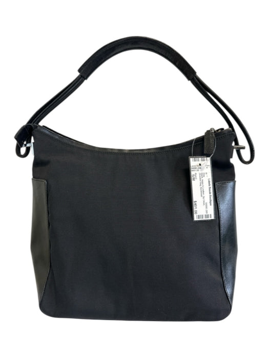 Gucci Black Nylon & Leather Zip Close Shoulder Bag Bag Black / S/M