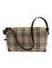 Burberry Beige, Red, Black Canvas & Leather Magnetic Flap Novacheck Plaid Bag Beige, Red, Black / S