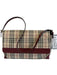 Burberry Beige, Red, Black Canvas & Leather Magnetic Flap Novacheck Plaid Bag Beige, Red, Black / S
