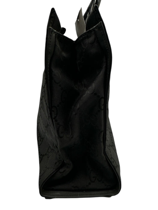 Gucci Black Nylon Jacquard Bamboo Detail hand bag Bag Black / S