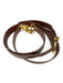 Ferragamo Brown Lizard Leather Gold Hardware Top Handle Crossbody Strap Bag Brown / Small