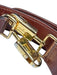 Ferragamo Brown Lizard Leather Gold Hardware Top Handle Crossbody Strap Bag Brown / Small