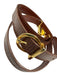 Ferragamo Brown Lizard Leather Gold Hardware Top Handle Crossbody Strap Bag Brown / Small