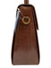 Ferragamo Brown Lizard Leather Gold Hardware Top Handle Crossbody Strap Bag Brown / Small