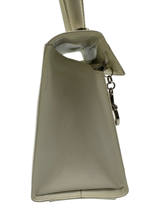Ferragamo White Patent Leather Top Handle Crossbody Strap Vintage Bag White / XS