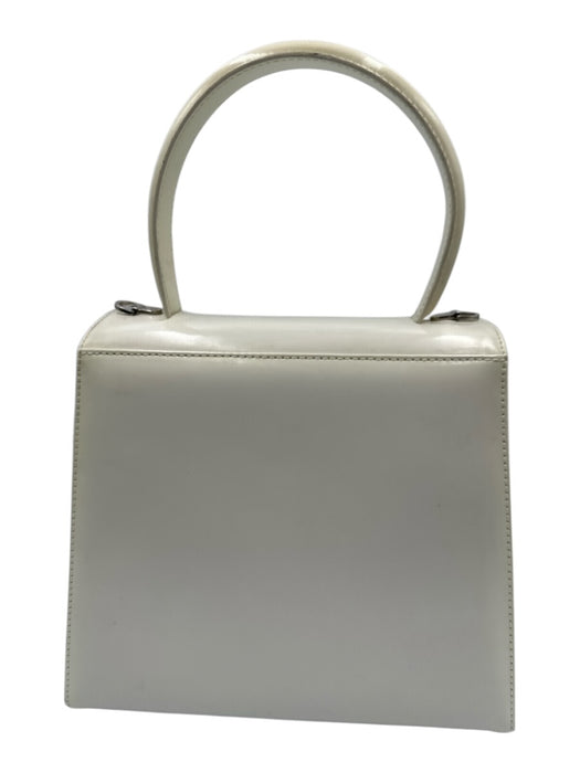 Ferragamo White Patent Leather Top Handle Crossbody Strap Vintage Bag White / XS