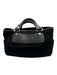 Celine Black Suede Embossed SHW Handle Vintage Bag Black / Medium