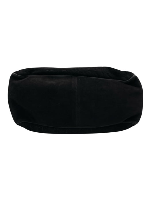 Celine Black Suede Embossed SHW Handle Vintage Bag Black / Medium