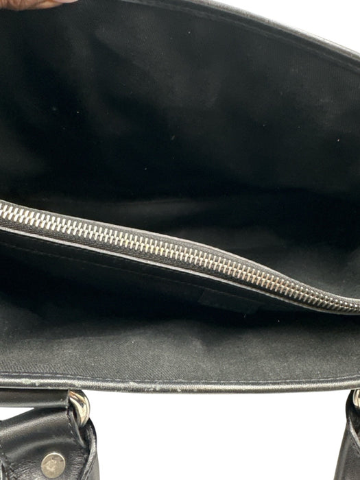 Celine Black Suede Embossed SHW Handle Vintage Bag Black / Medium