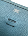 Hermes Blue Leather Clemence Perforated Saddle Certified by Entrupy Bag Blue / S/M