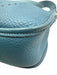 Hermes Blue Leather Clemence Perforated Saddle Certified by Entrupy Bag Blue / S/M