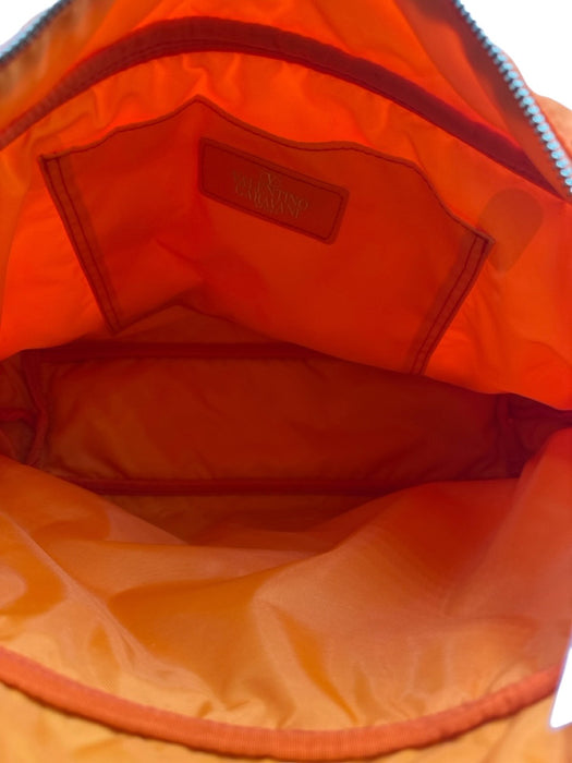 Valentino Orange Nylon Shoulder Bag Hobo Vintage Bag Orange / Medium