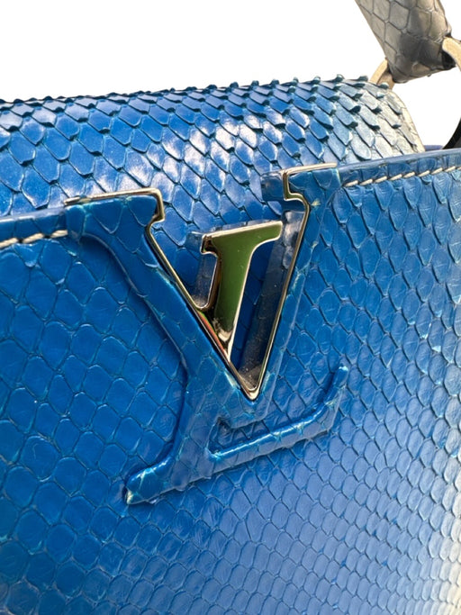 Louis Vuitton Blue & Silver Leather Python Ombre Top Handle Bag Blue & Silver / Small